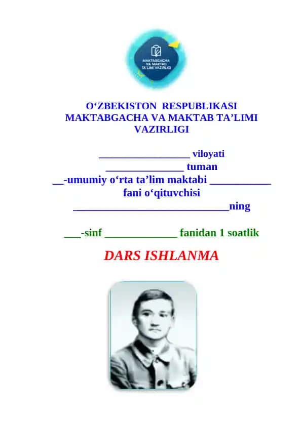 10-sinf Adabiyot Abdulla Qodiriyning O'tgan kunlar romani dars ishlanma