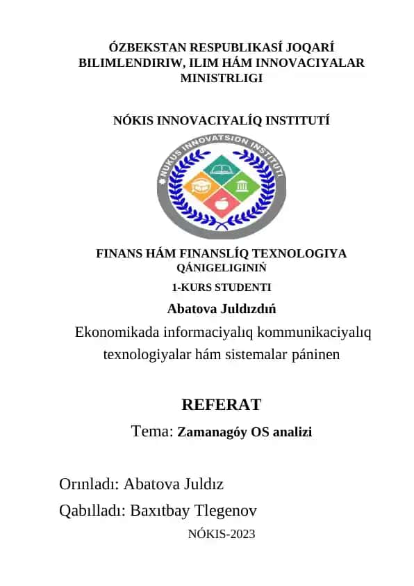 Zamanagóy OS analizi