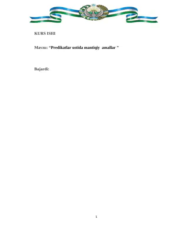 Predikatlar ustida mantiqiy amallar