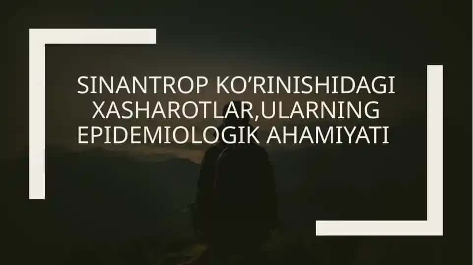 Sinantrop ko'rinishidagi xasharotlar, ularning epidemiologik ahamiyati