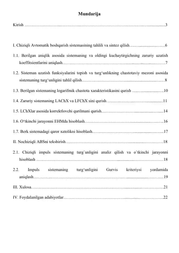 Avtomatik boshqarish nazariyasi