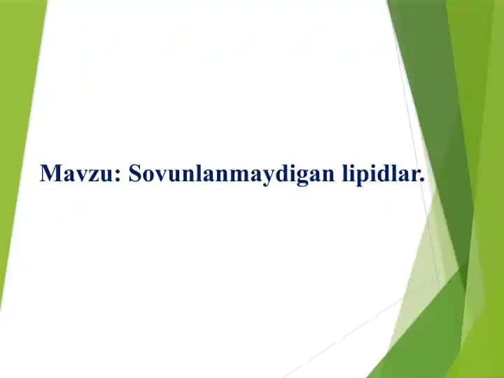 Sovunlanmaydigan lipidlar