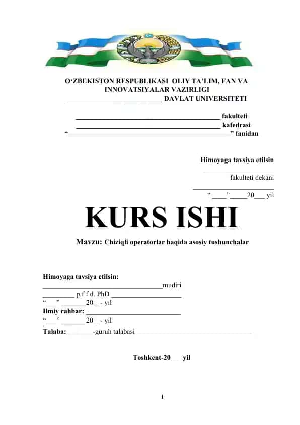 Chiziqli operatorlar haqida asosiy tushunchalar