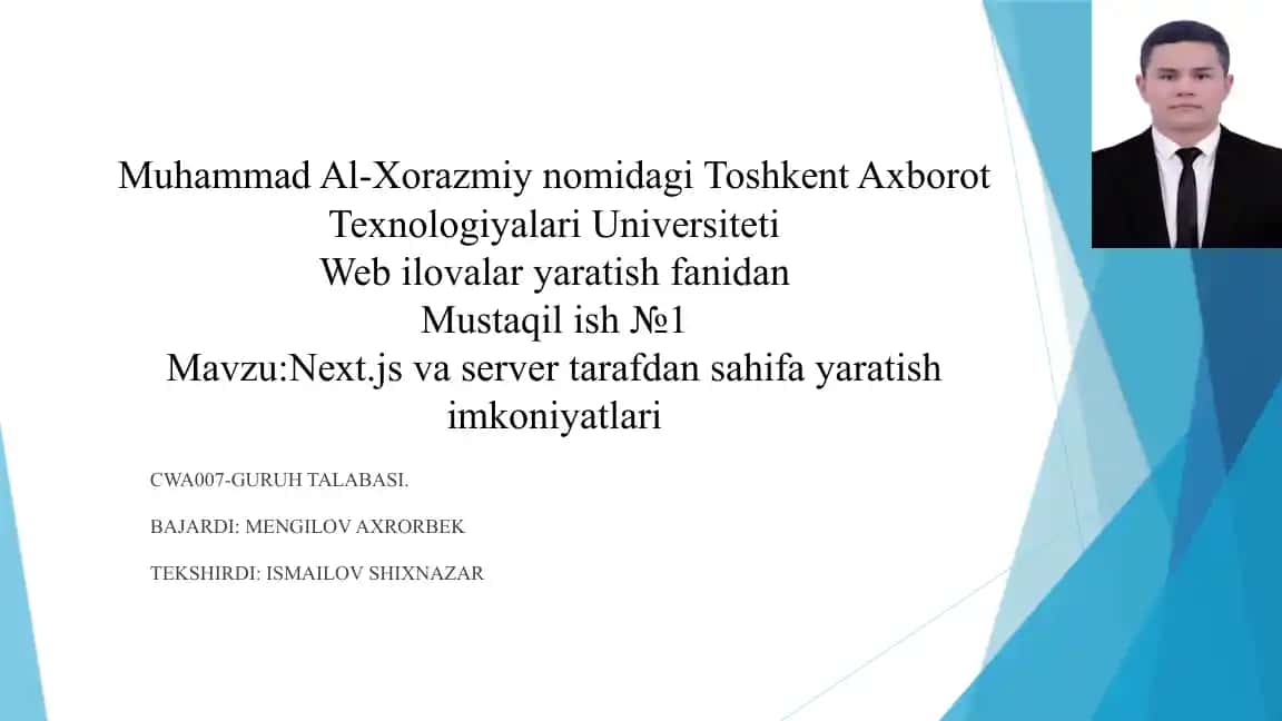 Next.js va server tarafdan sahifa yaratish imkoniyatlari