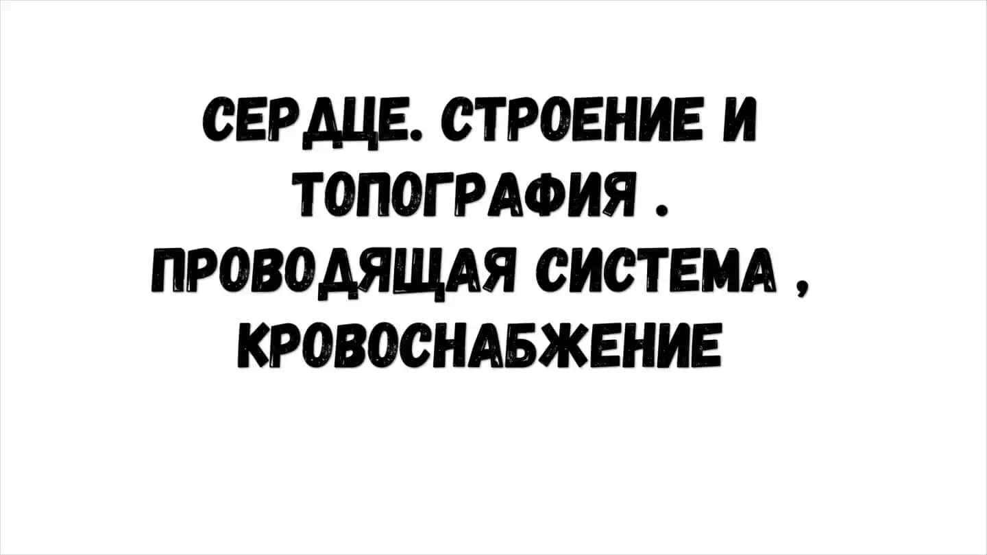 Сердце. строение и топография . проводящая система , кровоснабжение