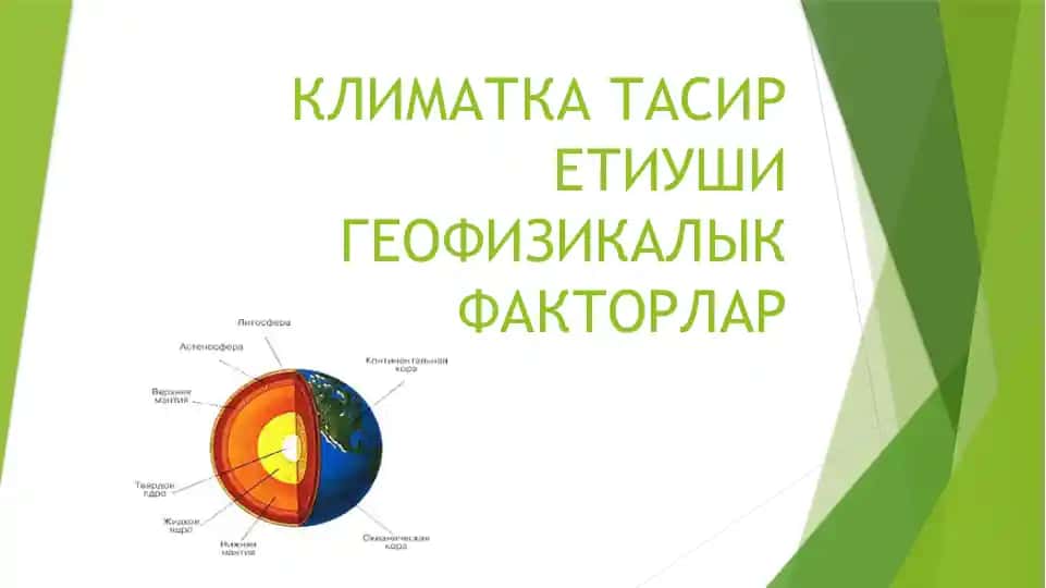 КЛИМАТКА ТАСИР ЕТИУШИ ГЕОФИЗИКАЛЫК ФАКТОРЛАР