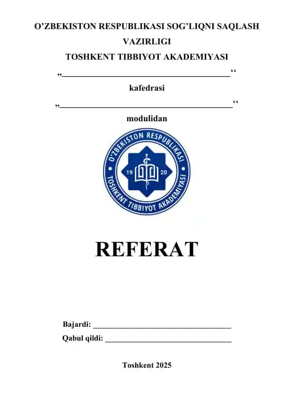 Antioksidantlar, ularning klinik laboratoriyada o'rganilishi. Referat 7 bet.