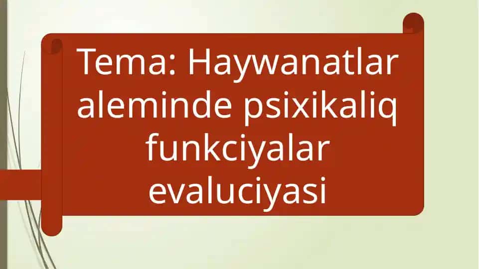 Haywanatlar aleminde psixikaliq funkciyalar evaluciyasi