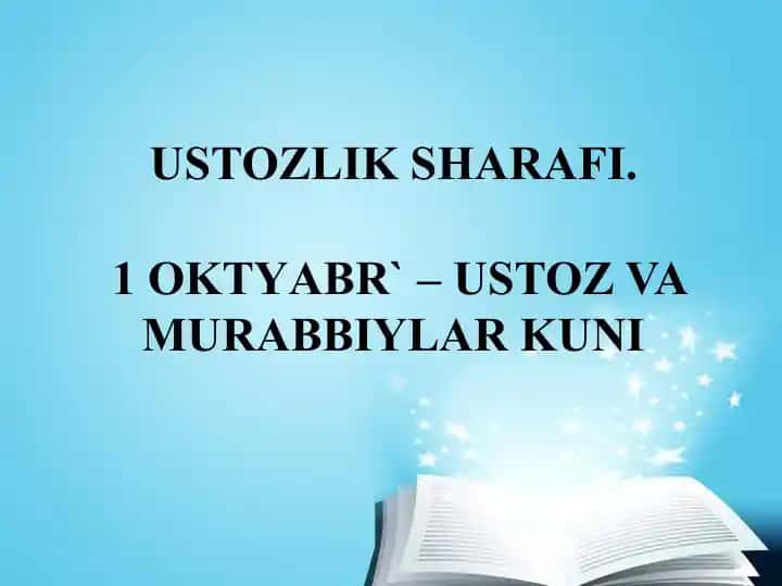 USTOZLIK SHARAFI.