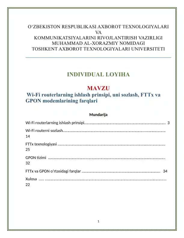 Wi-Fi routerlarning ishlash prinsipi, uni sozlash, FTTx va GPON modemlarining farqlari