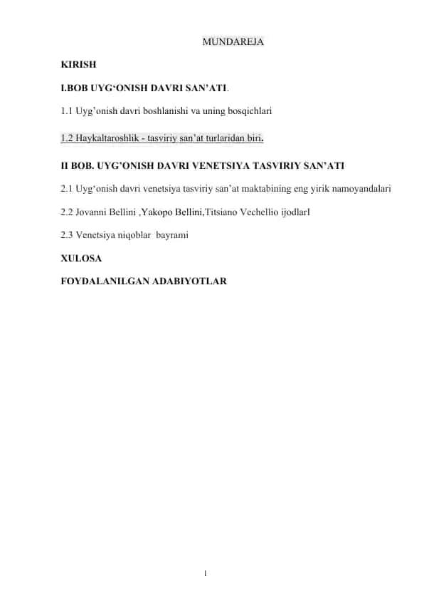 Uygʻonish davri san'ati