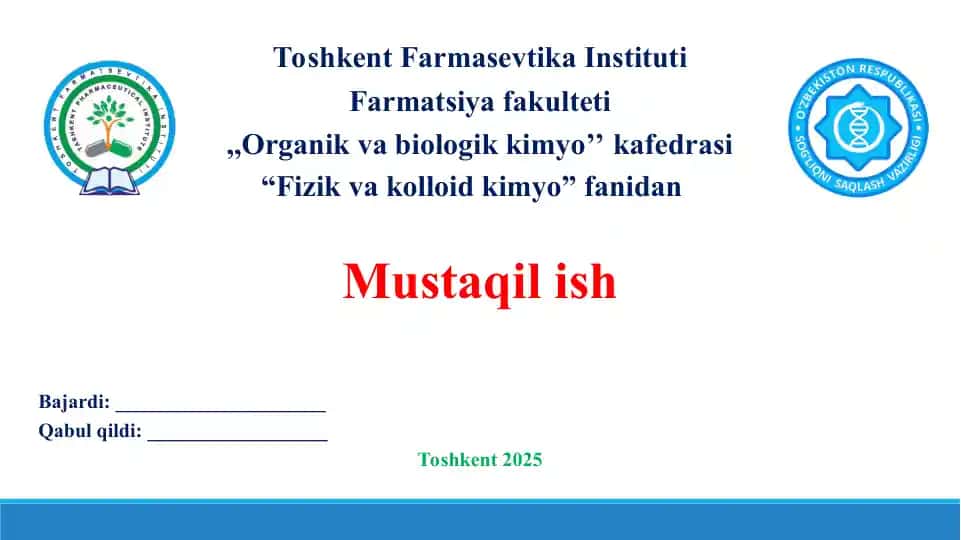 Kimyo va biologiyada bufer sistemalarning ahamiyati. Taqdimot 14 bet