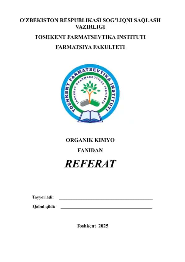 5. Dezoksiriboza – tuzilishi, tautomeriyasi, kimyoviy xossalari va biologik ahamiyati. Referat 8 bet
