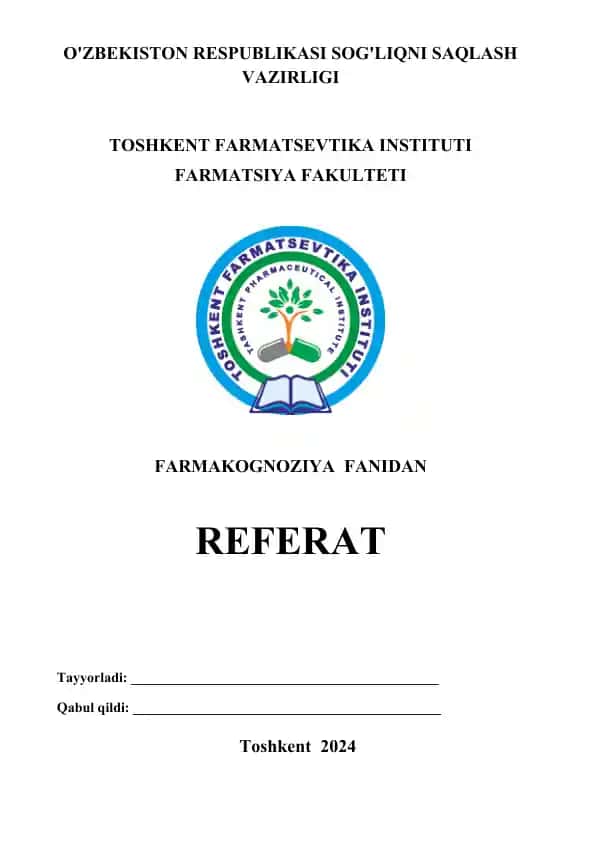 Vitaminlarning kimyoviy tasnifi va ularni sinteziga ta'sirv etuvchi omillar. Referat 9 bet.