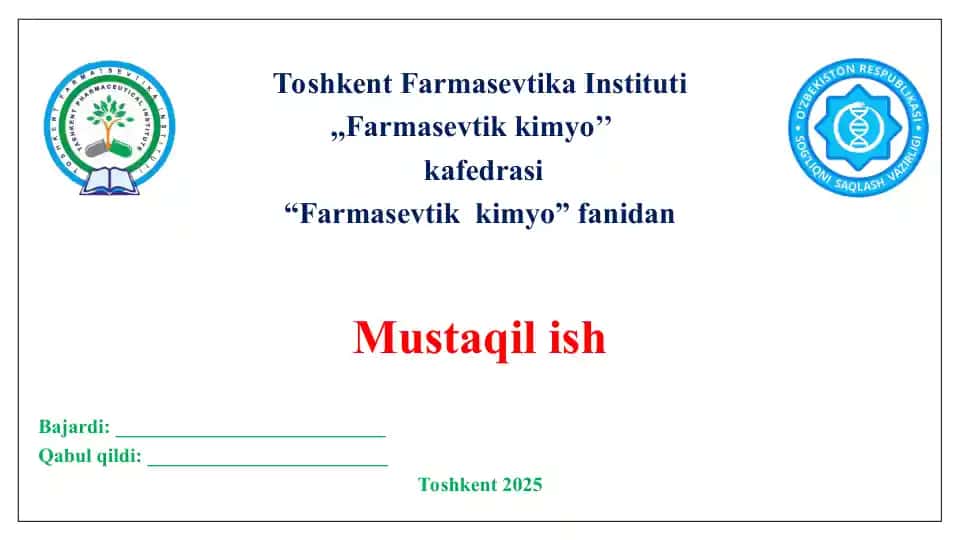Gormonlar chinligini aniqlashda IQ-spektroskopiya usulining qo'llanishi. Taqdimot 20 bet