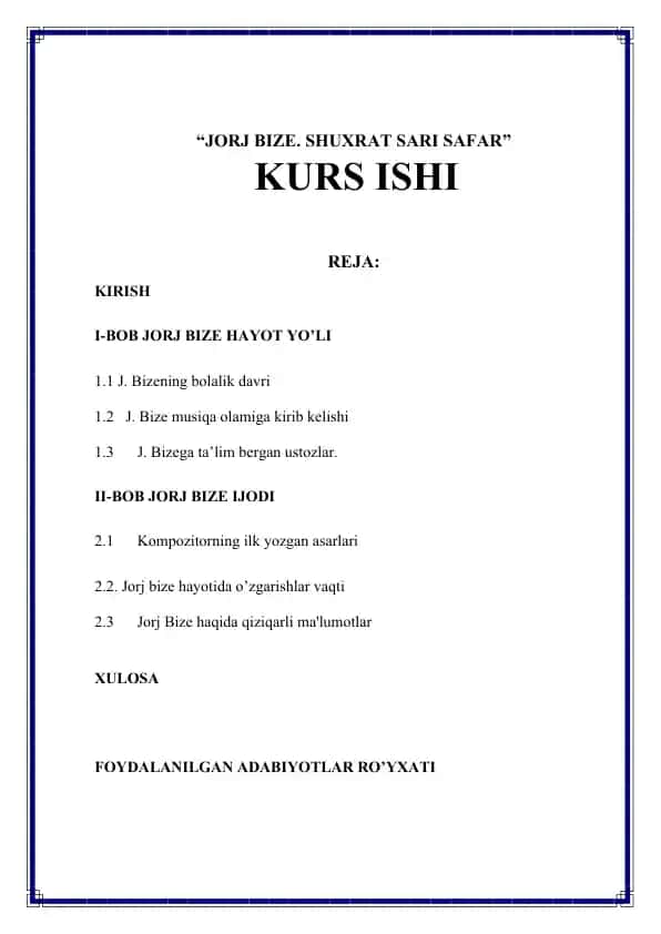 JORJ BIZE. SHUXRAT SARI SAFAR