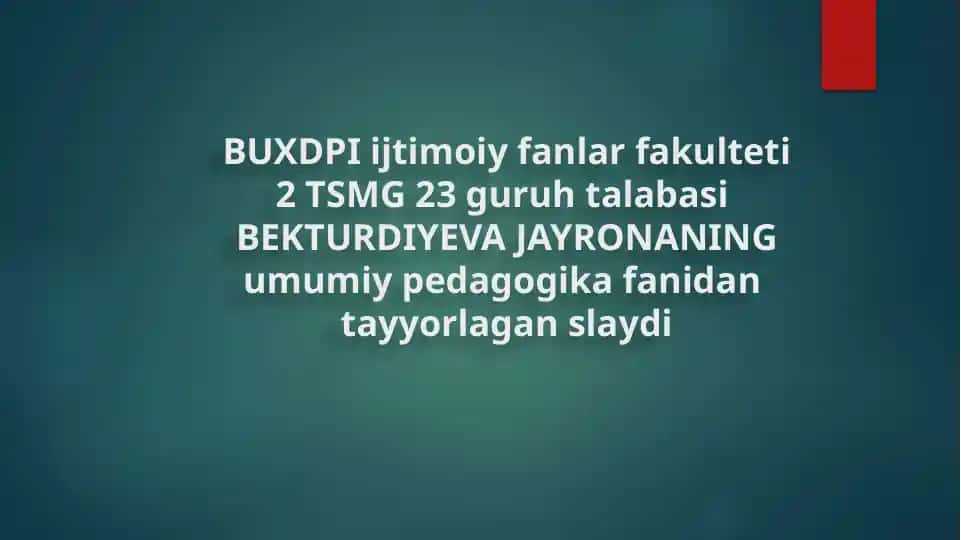 umumiy pedagogika