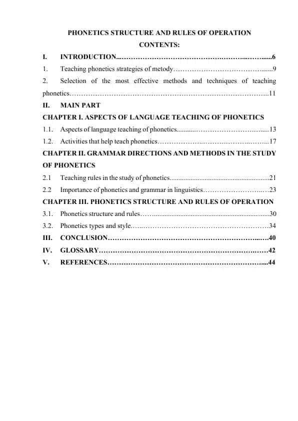 PHONETICS STRUCTURE AND RULES OF OPERATION