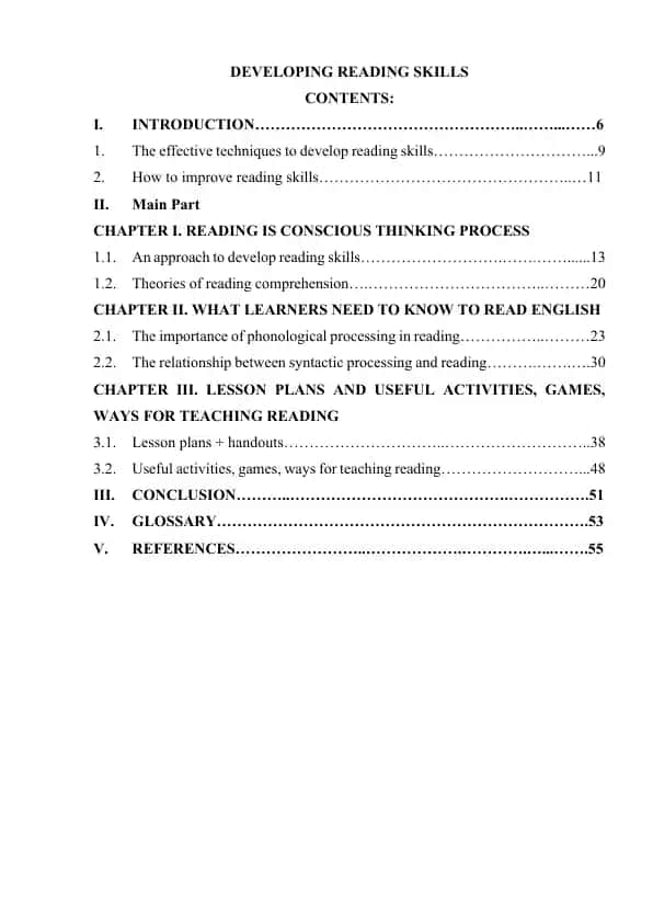 Developing Reading Skills