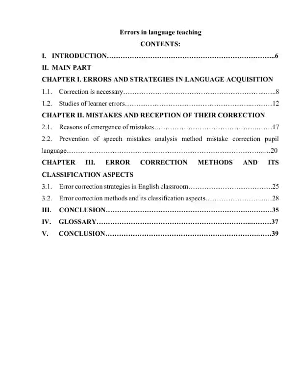 Errors in language teaching