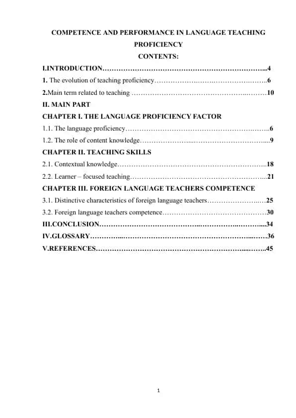 COMPETENCE AND PERFORMANCE IN LANGUAGE TEACHING PROFICIENCY