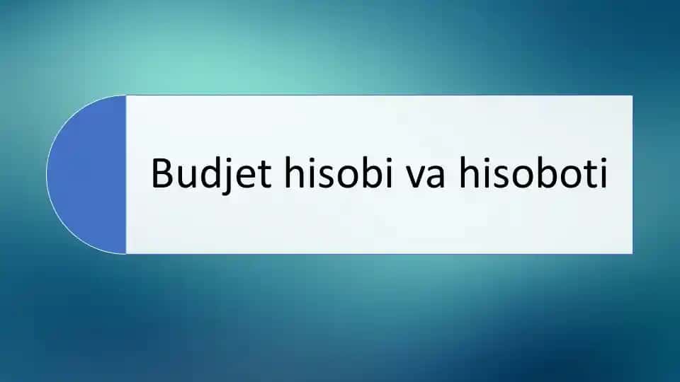 Budjet hisobi va hisoboti