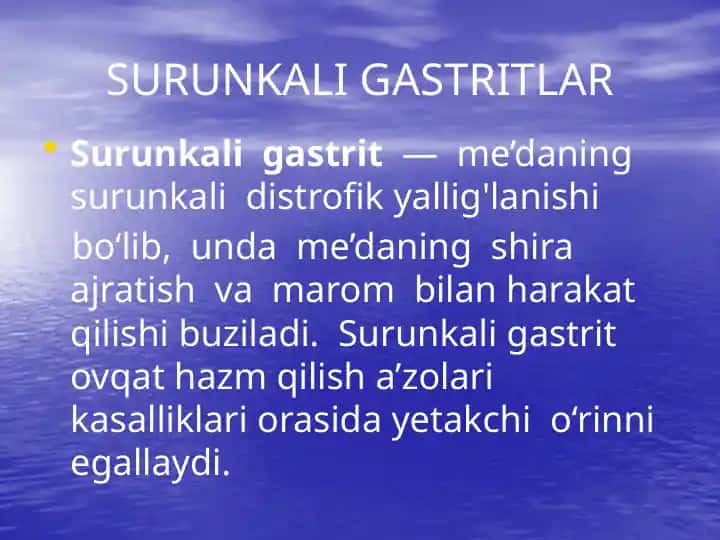 Surunkali gastritlar