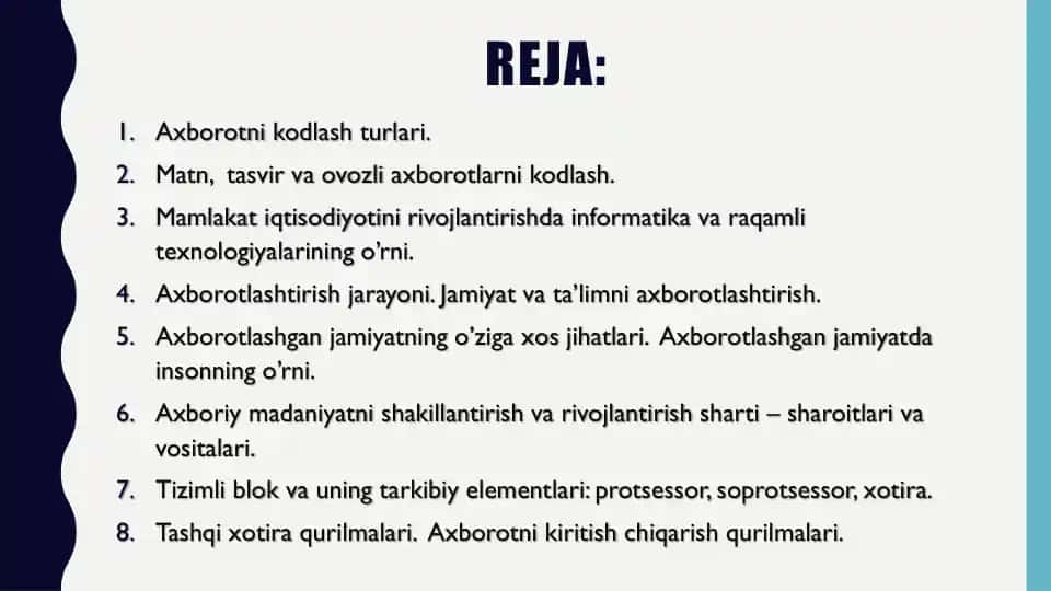 Axborotni Kodlash Usullari