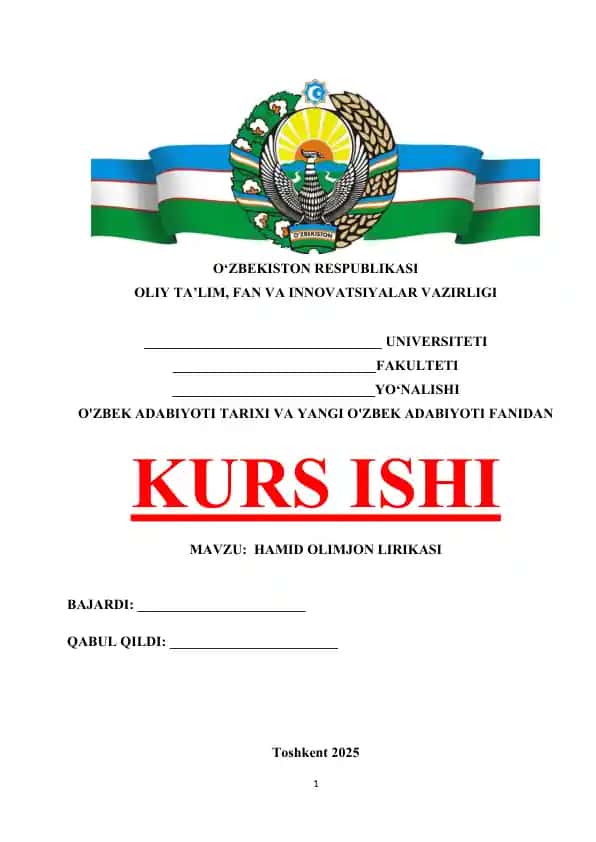 Hamid Olimjon lirikasi