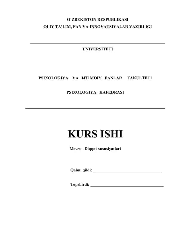 Diqqat xususiyatlari