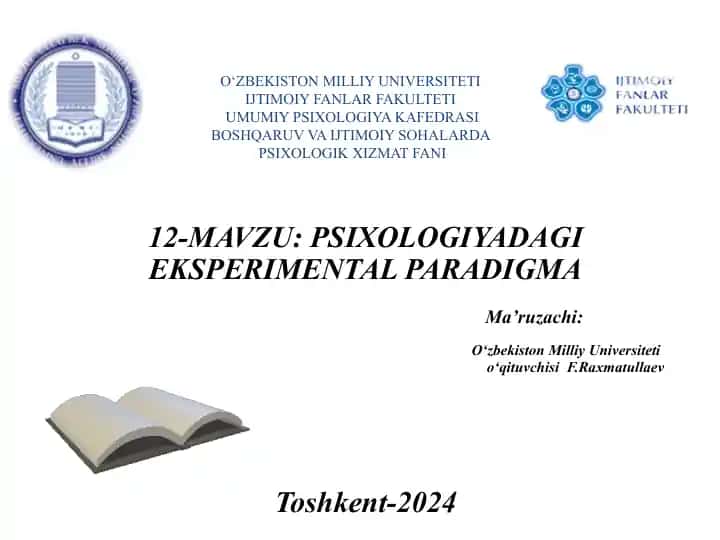 Psixologiyadagi eksperimental paradigma