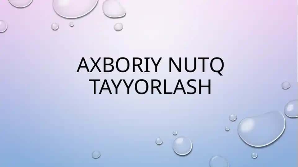 Axboriy nutq tayyorlash