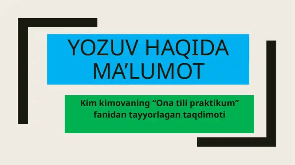 "Ona tili praktikum"