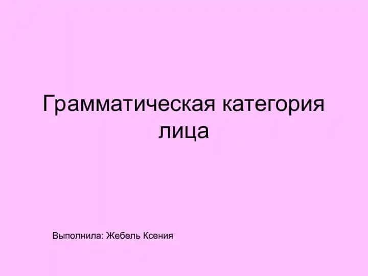 Грамматическая категориялица