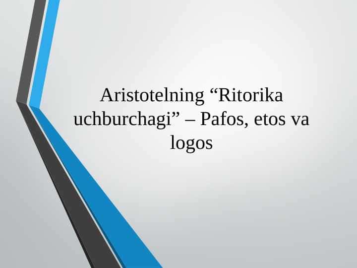 Aristotelning “Ritorika uchburchagi” – Pafos, etos va logos