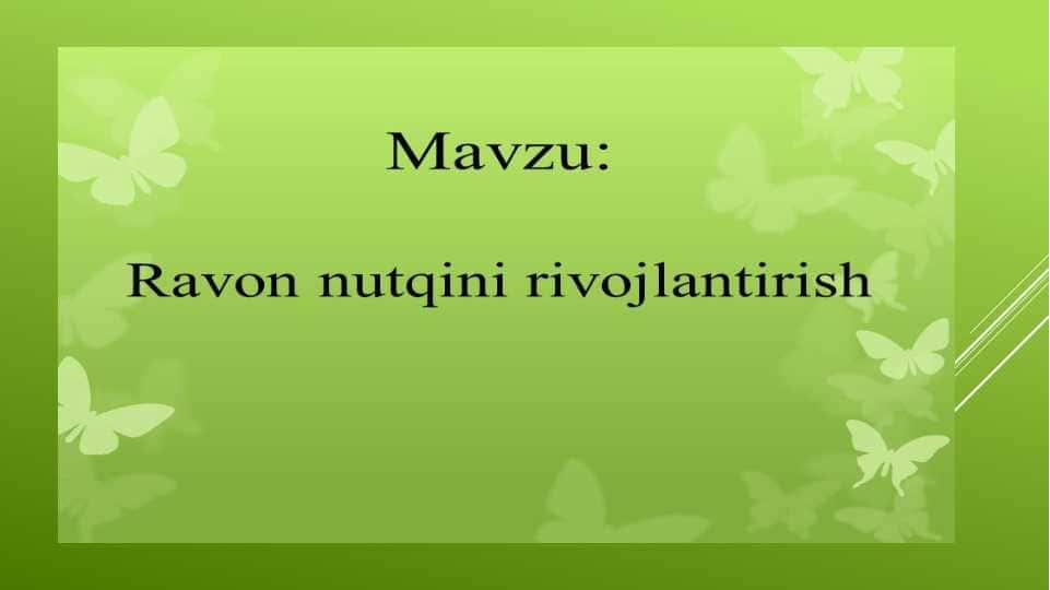 Ravon nutqni rivojlantirish