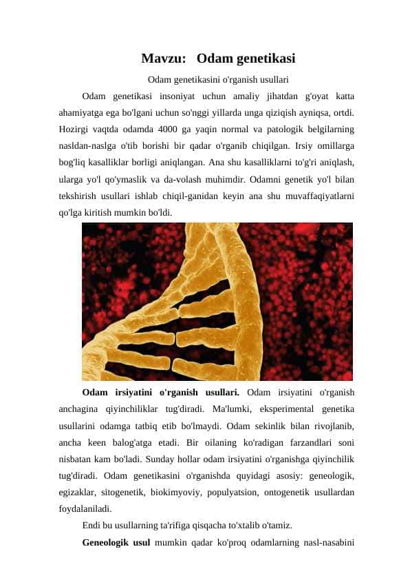 Odam genetikasi