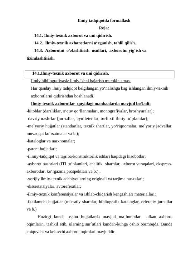 Ilmiy tadqiqotda formallash