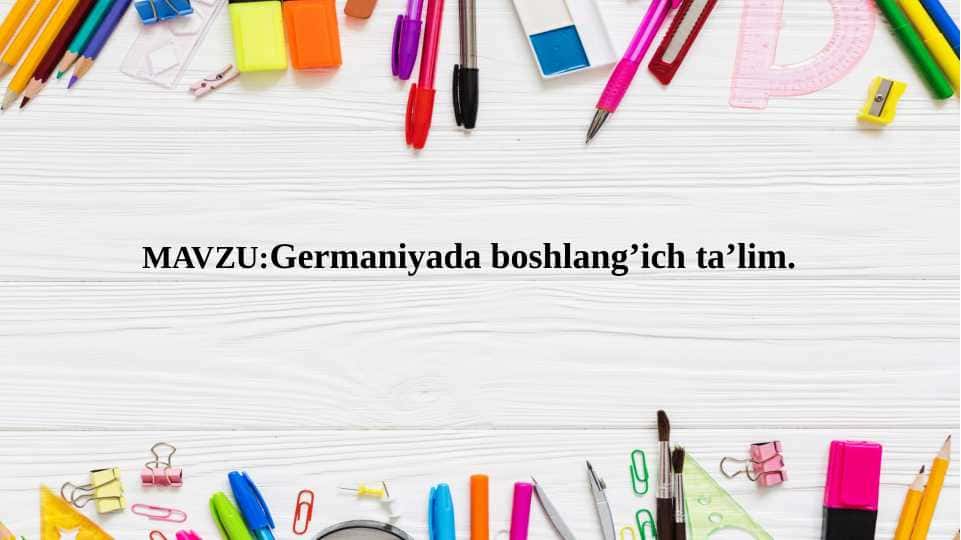 Germaniyada boshlangʼich taʼlim