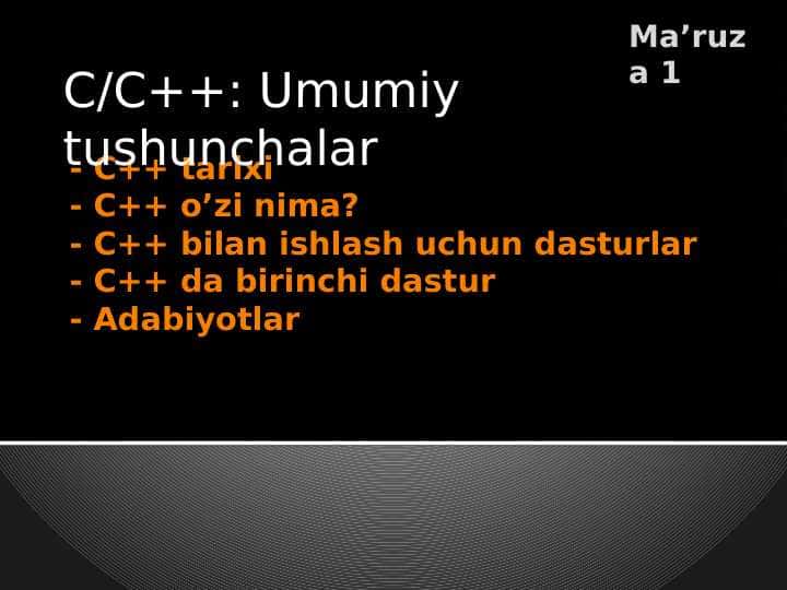 C/C++: Umumiy tushunchalar