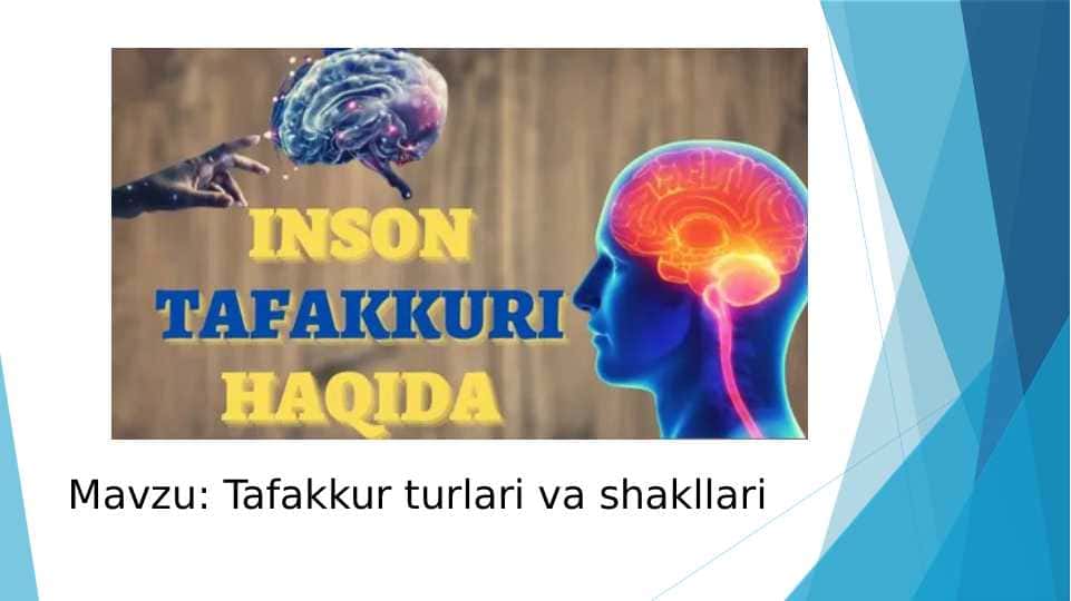 Tafakkur turlari va shakllari.