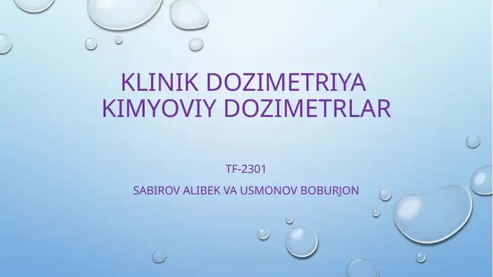 Kimyoviy dozimetrlar