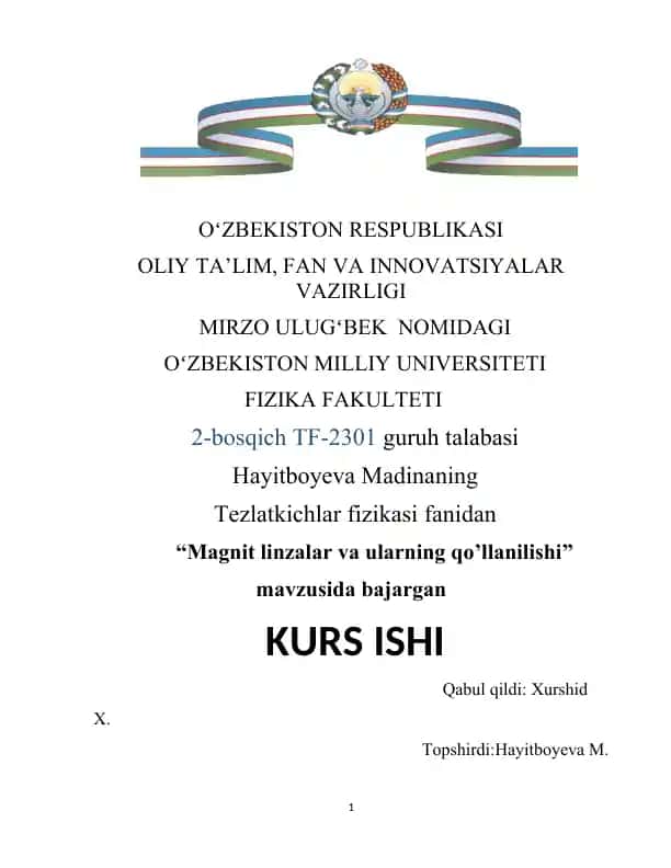 Magnit linzalar va ularning qo’llanilishi