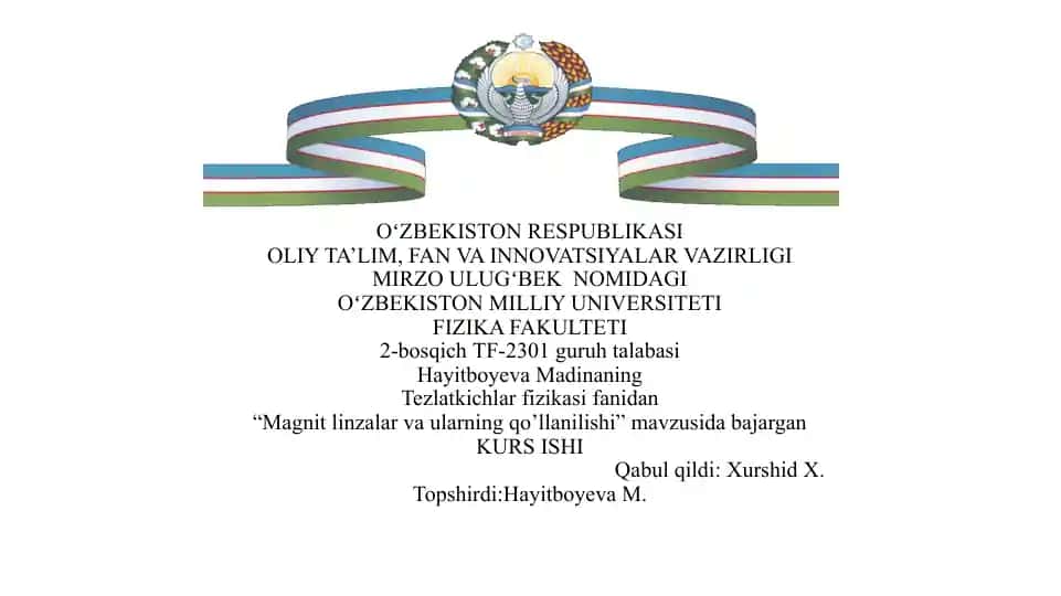 Magnit linzalar va ularning qo'llanilishi