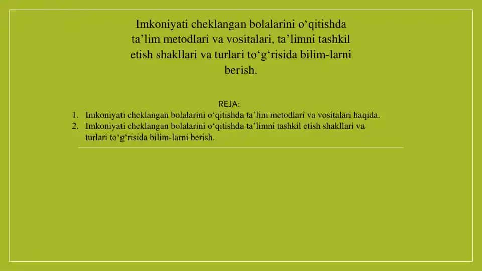 Inklyuziv Innovatsion Faoliyatga Tayyorlash