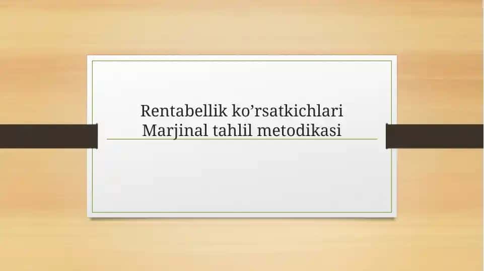 Marjinal tahlil metodikasi