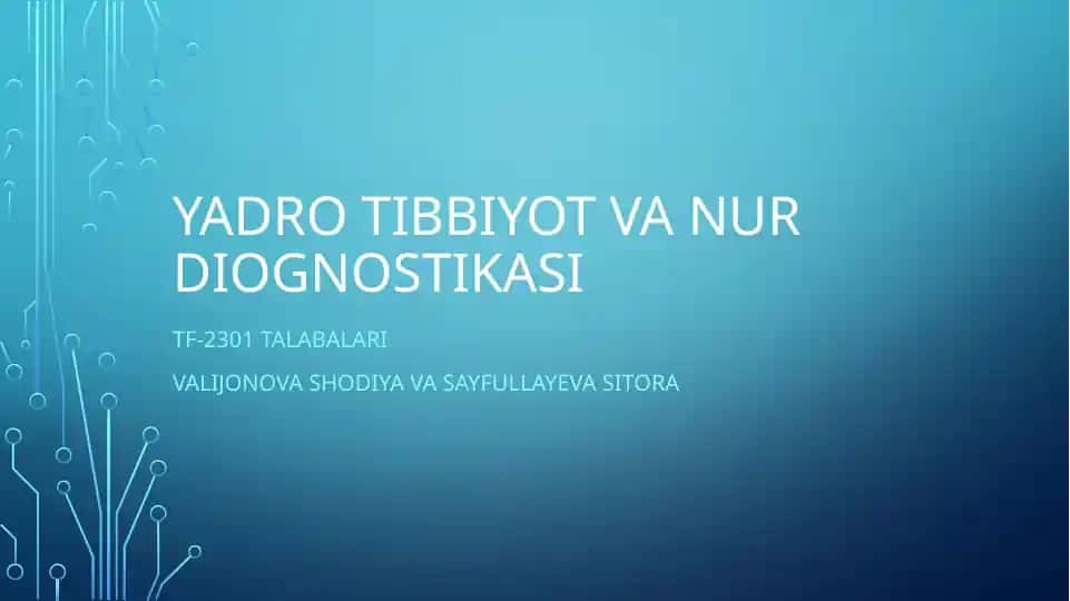 Yadro tibbiyot va nur diognostikasi