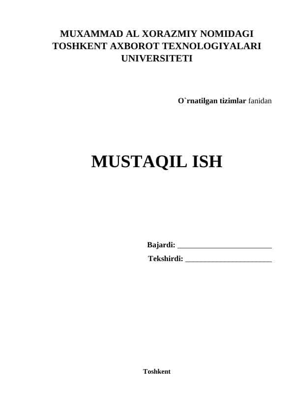 O’rnatilgan tizimlarda taqsimlangan va parallel ishlov berish