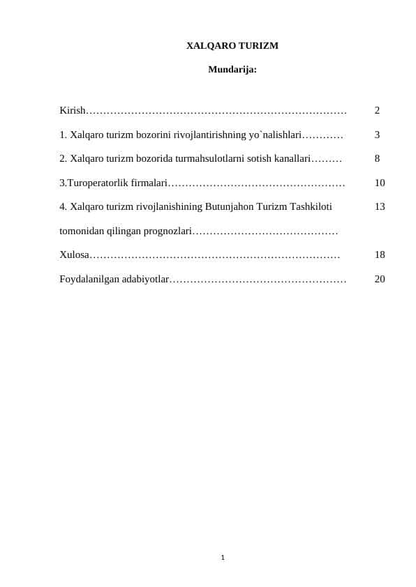 XALQARO TURIZM
