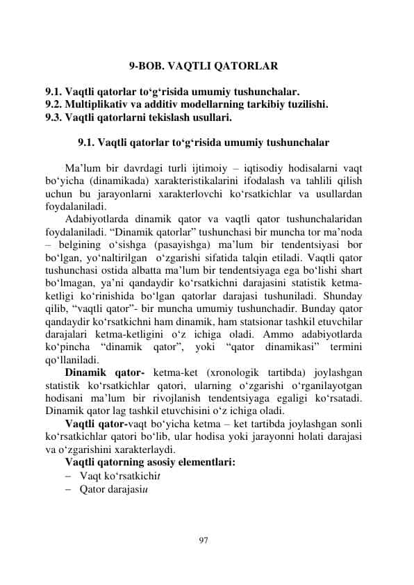 Vaqtli qatorlar